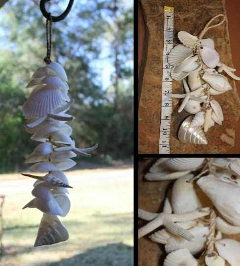 MOBILE, Seashell And Starfish Cluster, Coastal Home Decor, Hanging Seahell Mobiles G-01