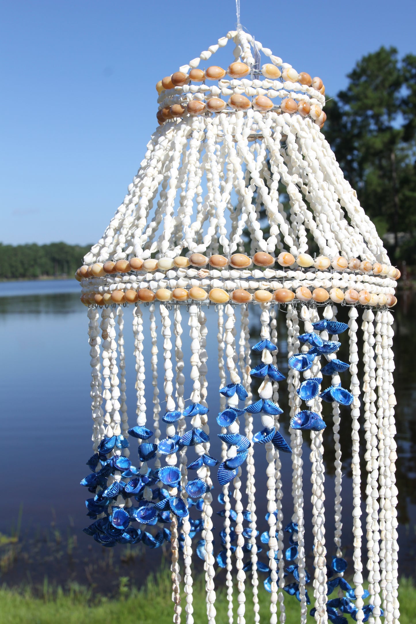 1-LARGE SPIRAL SEASHELL WINDCHIME,All Occasion Gifts,Coastal Home Accents,Balcony Decor,G-90