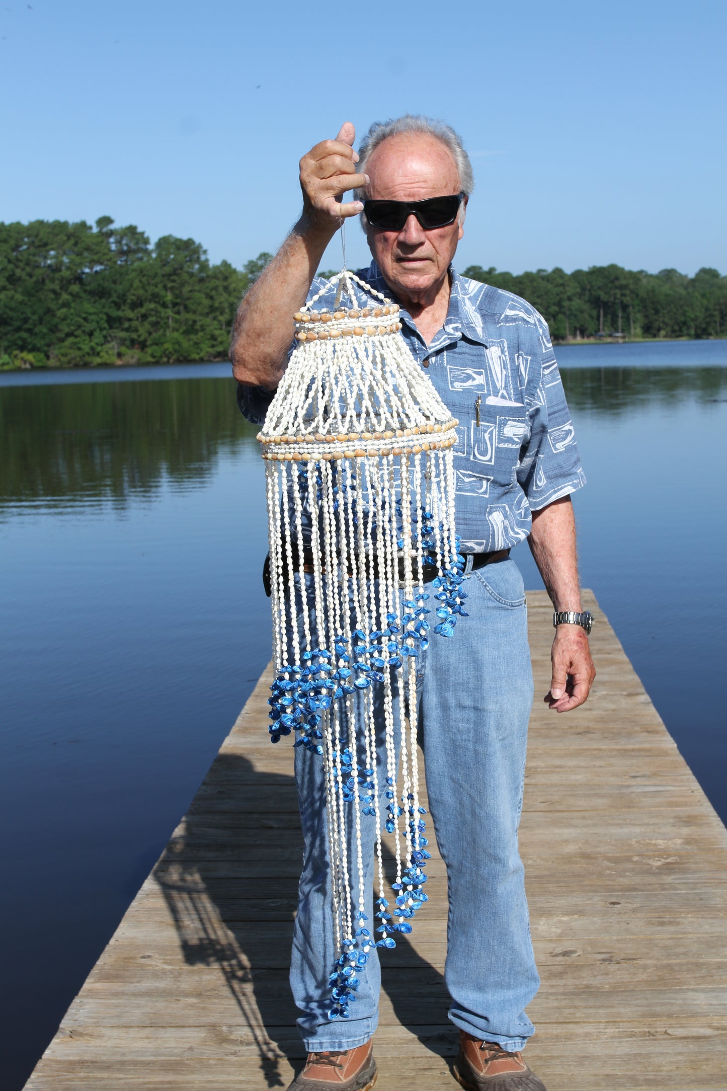 1-LARGE SPIRAL SEASHELL WINDCHIME,All Occasion Gifts,Coastal Home Accents,Balcony Decor,G-90