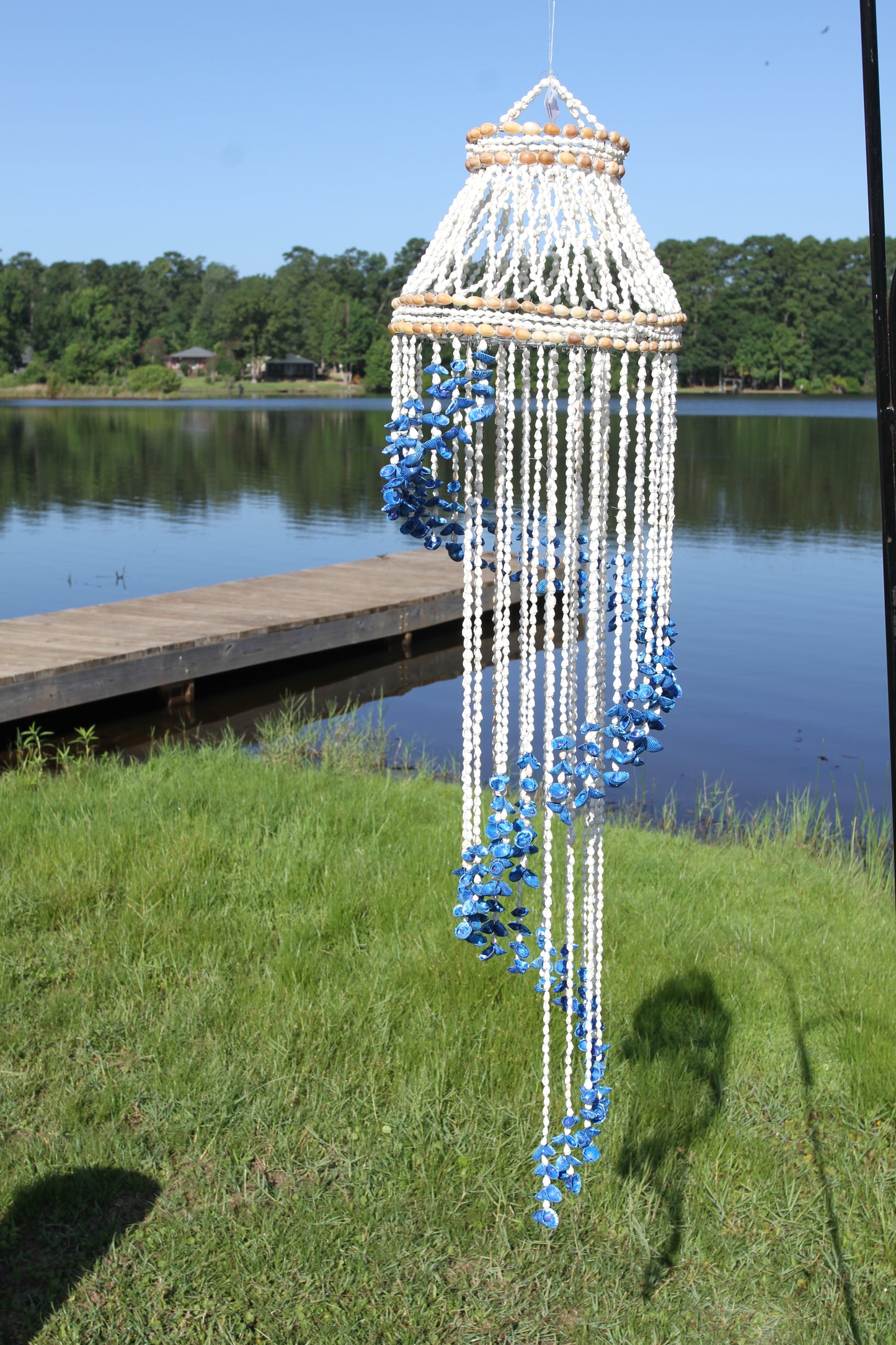 1-LARGE SPIRAL SEASHELL WINDCHIME,All Occasion Gifts,Coastal Home Accents,Balcony Decor,G-90