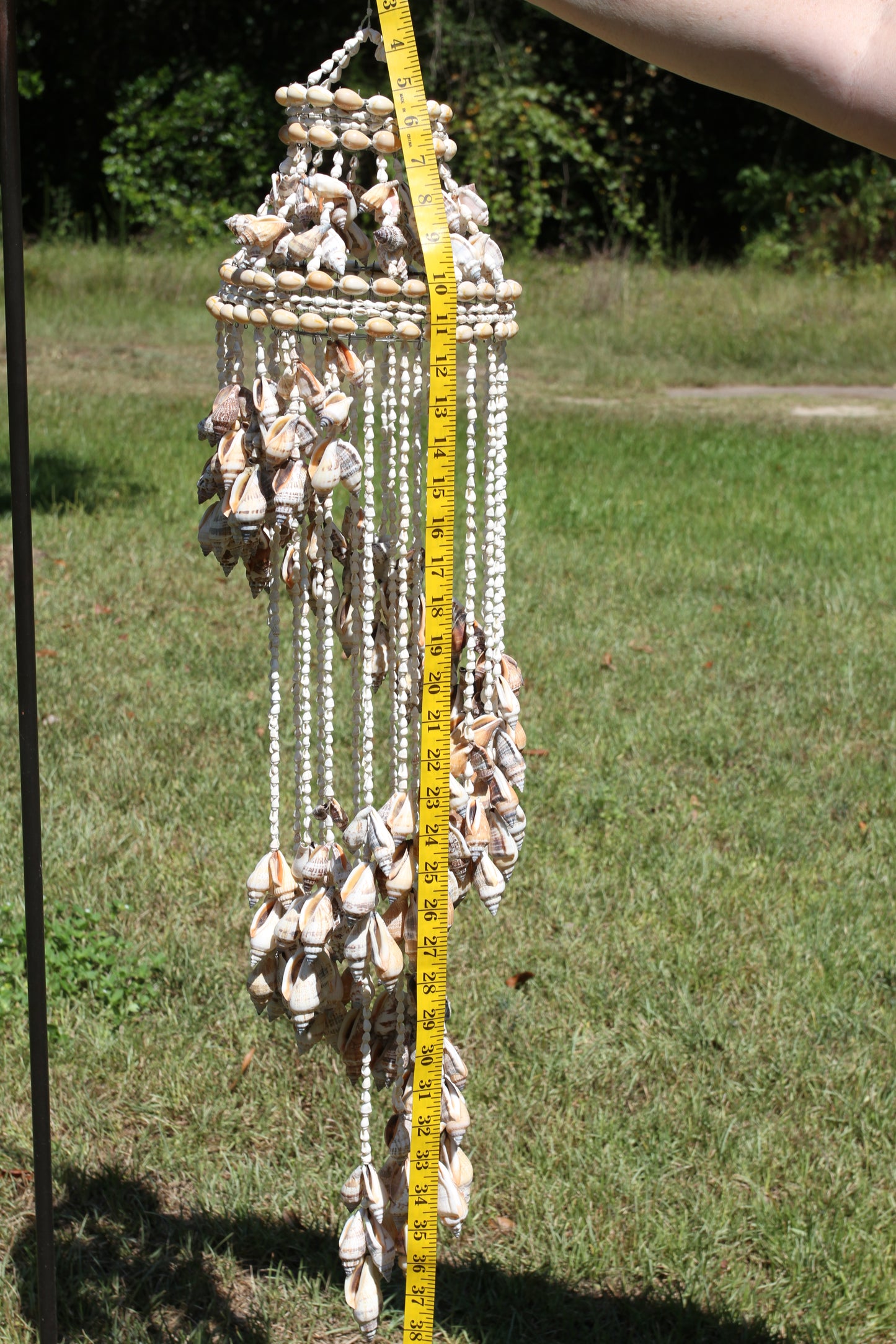 Large Chula Seashell Wind Chime, Beach Home Decor, Housewarming Gift, Wind Chimes, Spiral Wind Chimes, G-22