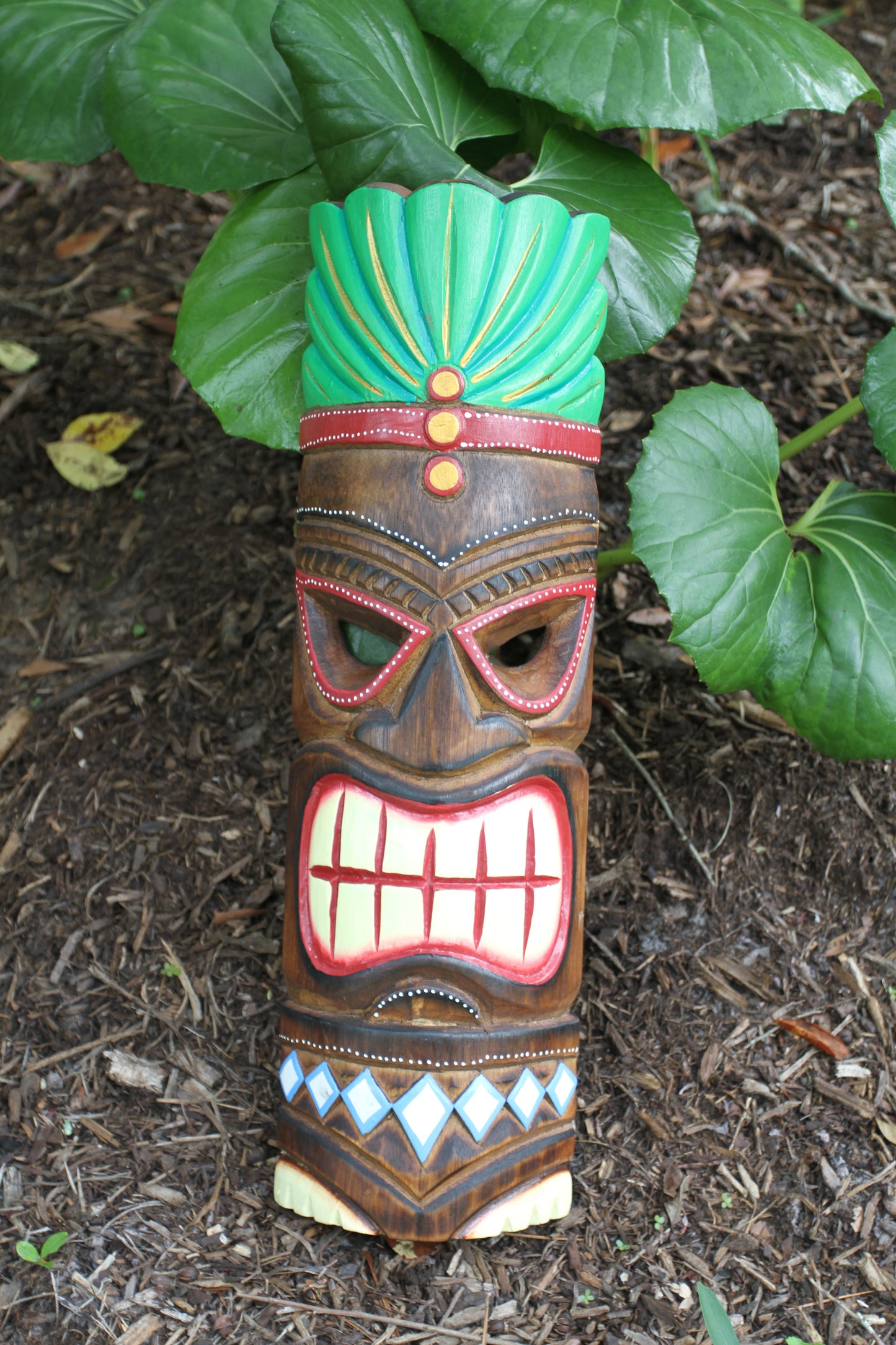 3 VIBRANT TIKI MASKS Wall Hangings, Decorative Wood Tiki Masks, Tropical Garden Decor, All Ocassion Gifts, Beach Weddng Decor BH-TM-1,2,3