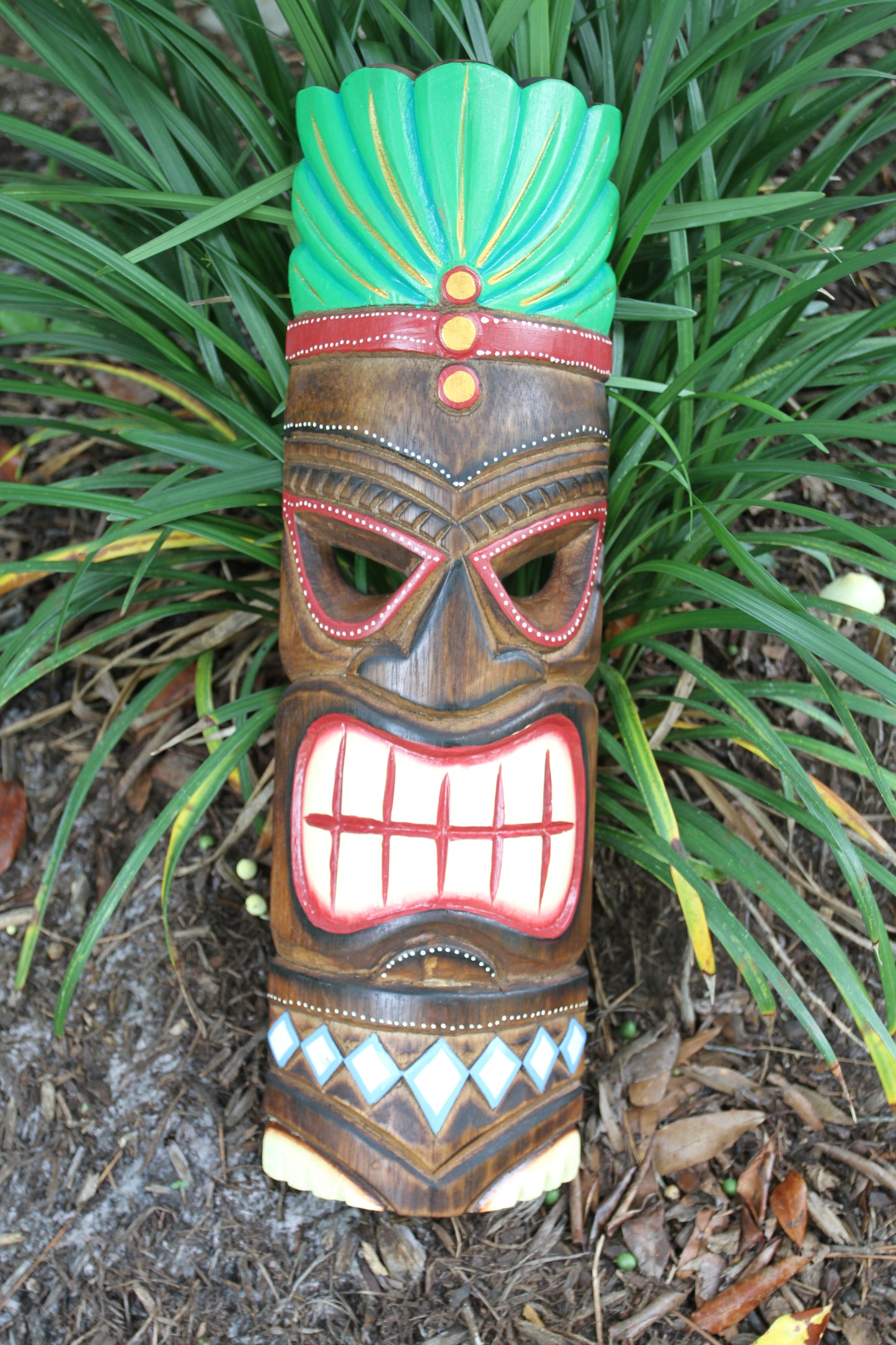 3 VIBRANT TIKI MASKS Wall Hangings, Decorative Wood Tiki Masks, Tropical Garden Decor, All Ocassion Gifts, Beach Weddng Decor BH-TM-1,2,3