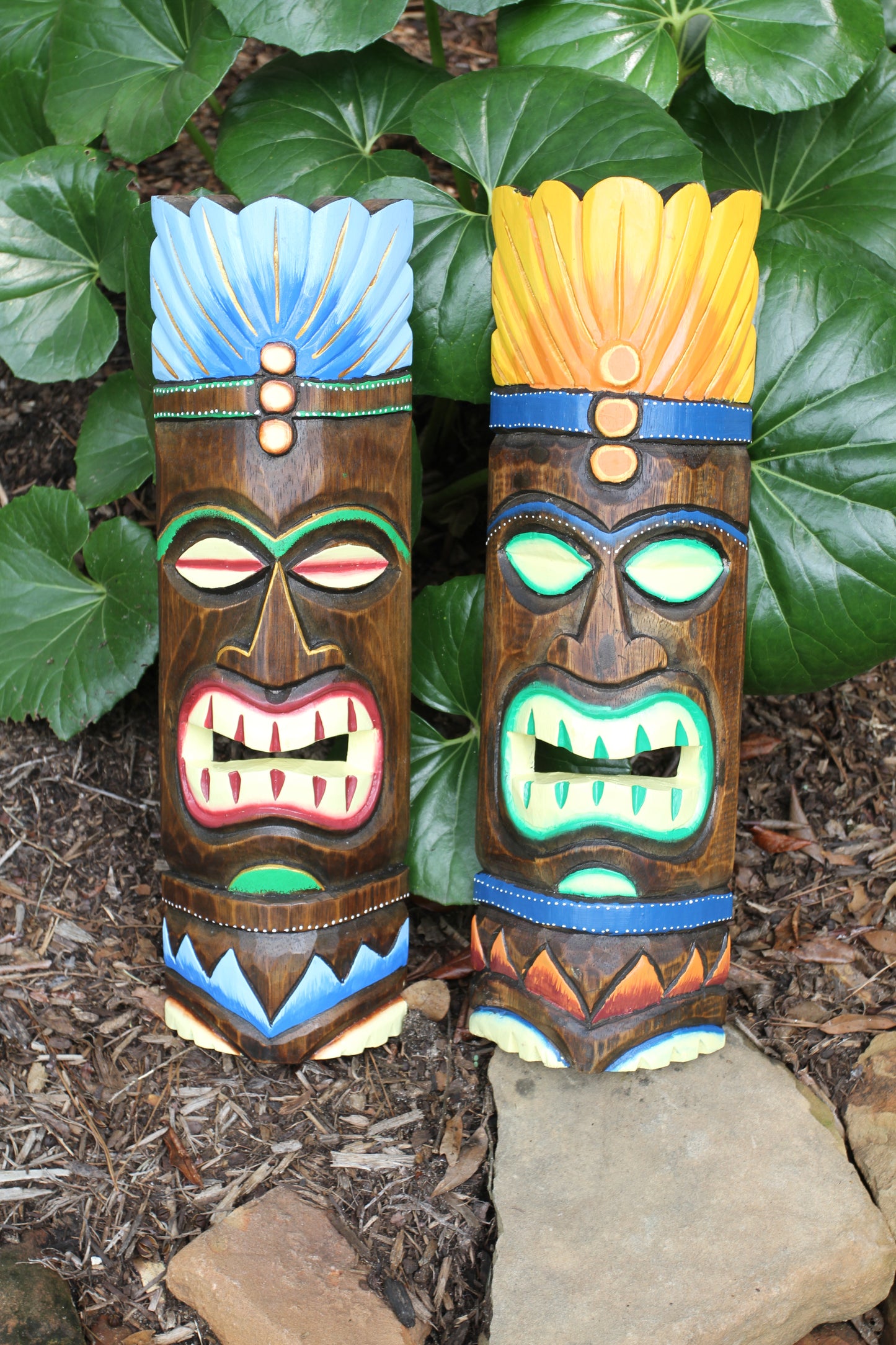 TIKI MASKS, Decorative Wood Masks, Tropical Lanai Wall Hangings, Beach Wedding Decor, All Occasion Gifts BH-TM-1,2
