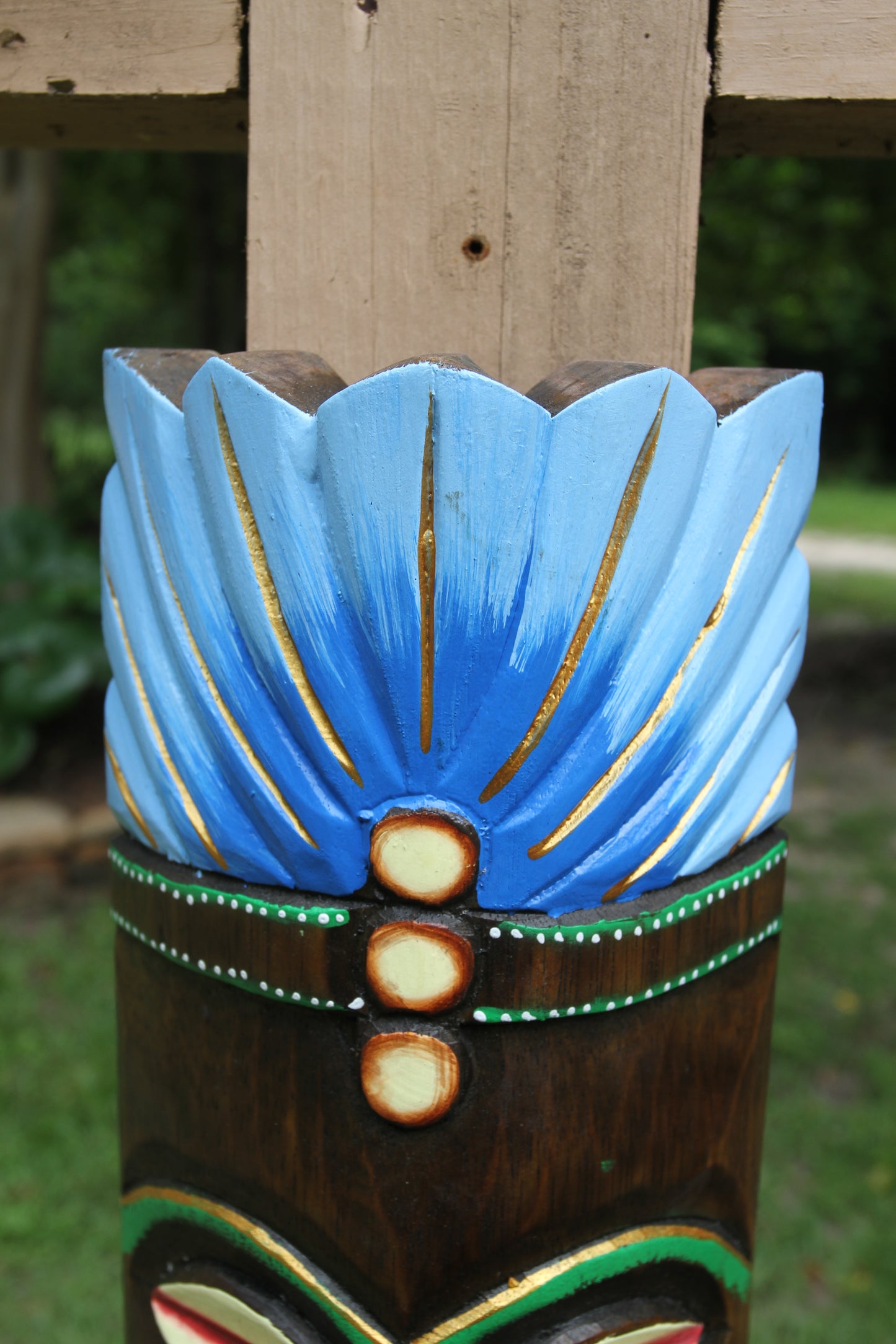 WALL DECOR, DECORATIVE TIKI MASKS, Tiki Bar Decor, Beach Home Decor, Blue Top Tiki Mask, BH-TM-1