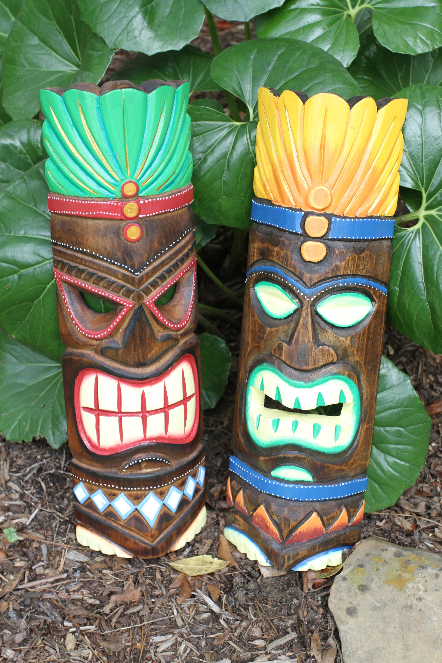 TIKI MASKS, Decorative Wood Masks, Tropical Lanai Wall Hangings, Beach Wedding Decor, All Occasion Gifts BH-TM-2,3