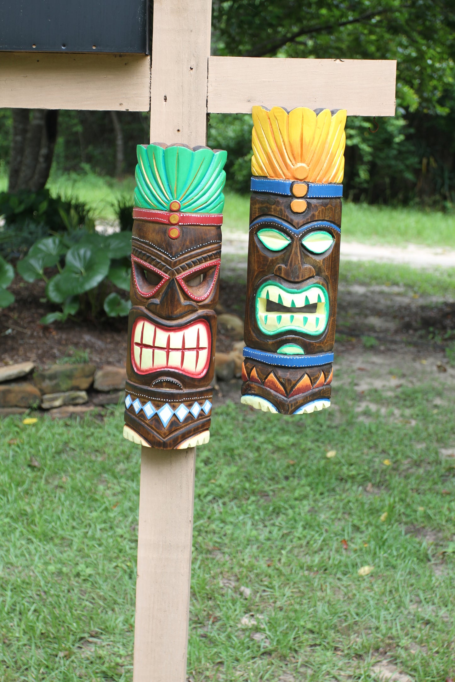 TIKI MASKS, Decorative Wood Masks, Tropical Lanai Wall Hangings, Beach Wedding Decor, All Occasion Gifts BH-TM-2,3