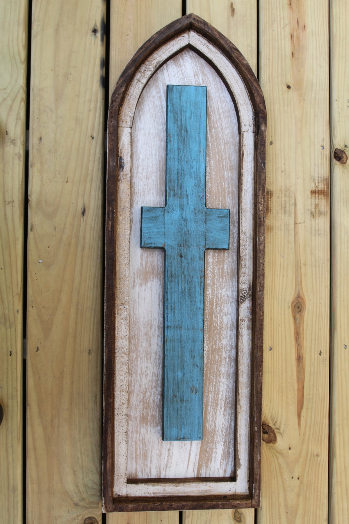 Large CROSS SHUTTER,Western Home Accent,Turquoise Cross,Wall Hanging,Religious And Spiritual Decor,Gifts