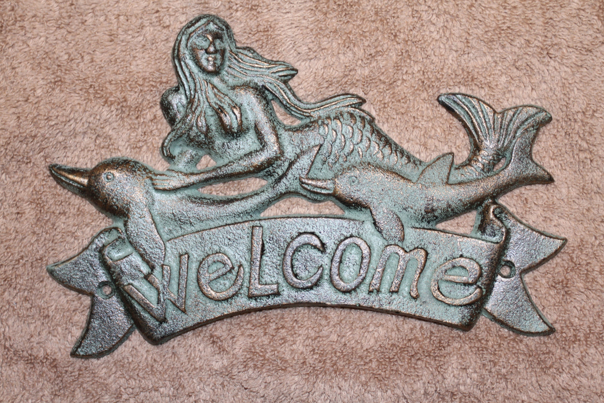 1-MERMAID WELCOME,Entryway Plaque,Sign,Coastal Living,Beach Decor,Gifts,Mythical Mermaids,BL-40