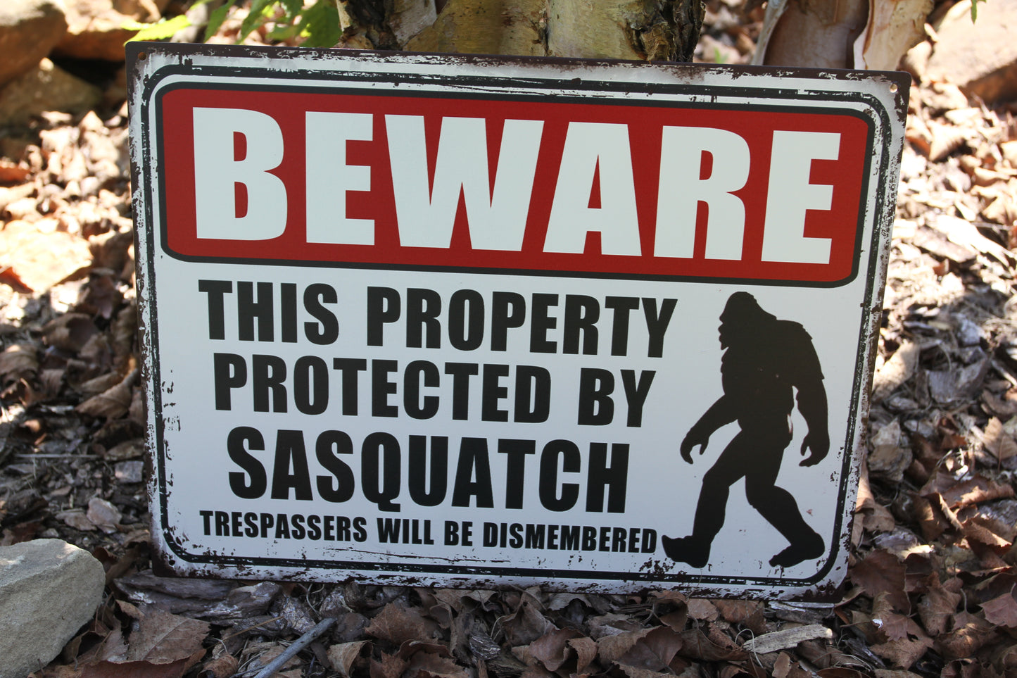 BEWARE OF BIGFOOT SIGN, Fence Sign, Wall Sign, Bigfoot Gift, Bigfoot Collection, Mythical Beast, BF-2
