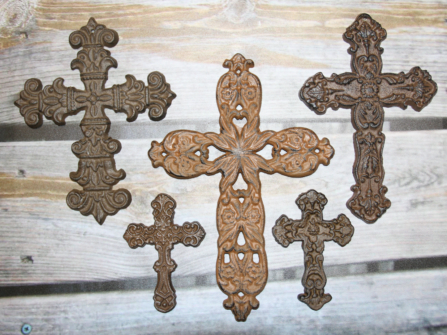 5pc ALAMO Cross Collection,Metal,Cross Collectibles,Church Decor,All Occasion Gifts,Religious Wall Decor