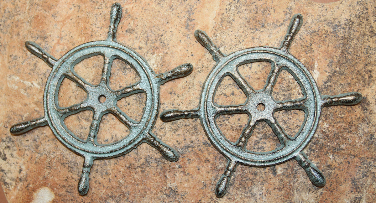 2-Ships Wheel Wall Hanging,Plaques,Harbor Style,Coastal Accents,Gifts,Boater Decor,N-27