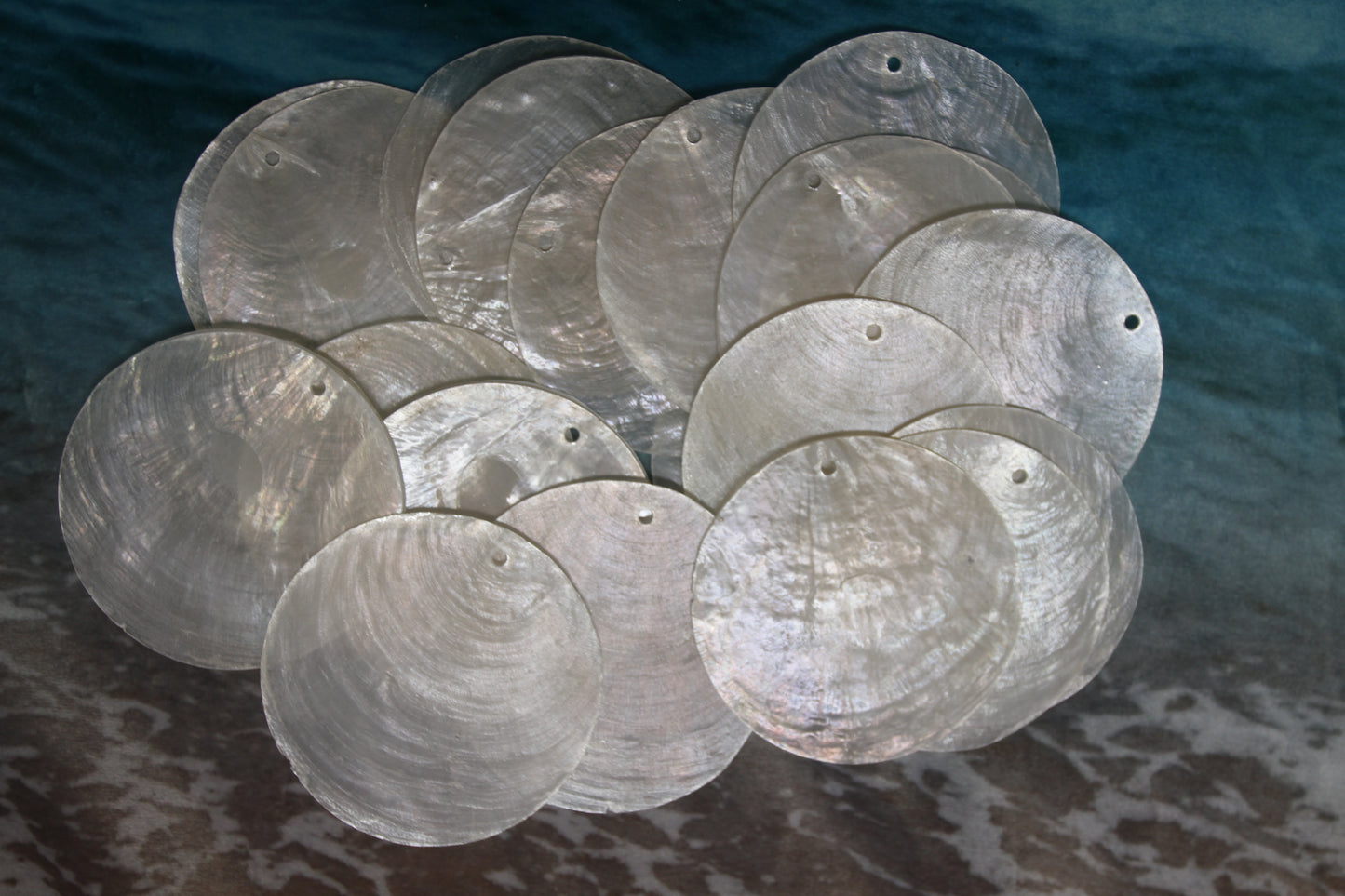 DRILLED CAPIZ SEASHELL, Thick Cut Shells, Semi Translucent Seashells, Widow Charm Craft Supply, CS-90D