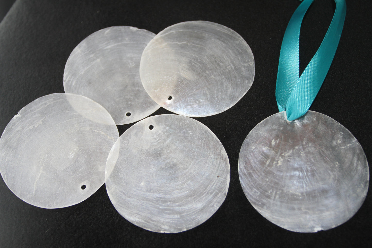 DRILLED CAPIZ SEASHELL, Thick Cut Shells, Semi Translucent Seashells, Widow Charm Craft Supply, CS-90D