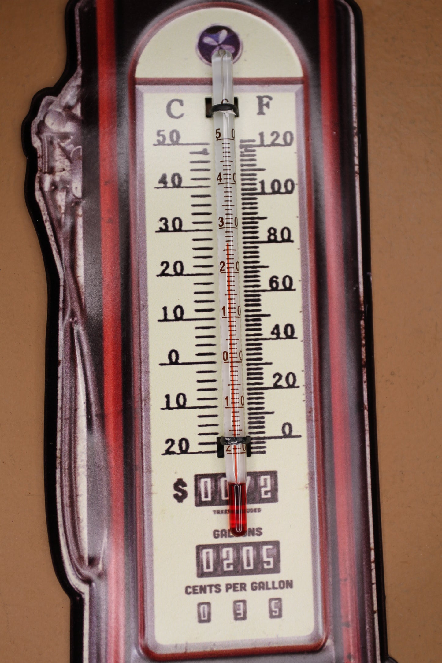 Dad's Garage, Indoor And Outdoor Thermometer, Replica Of A Vintage Wall Hanging, Gas Pump, Old Fashion Graphics, All Occasion Gifts Gift, DG-016T