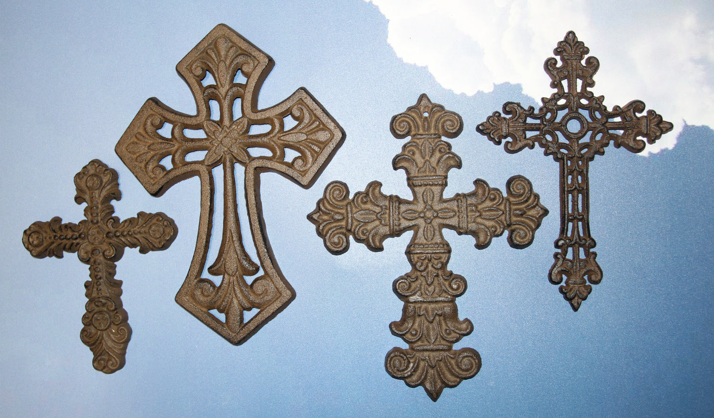 4pc SAN SABA Cross Collection,Wall Hangings,Collectibles,Ornate Design,All Occasion Gifts,Religious Decor