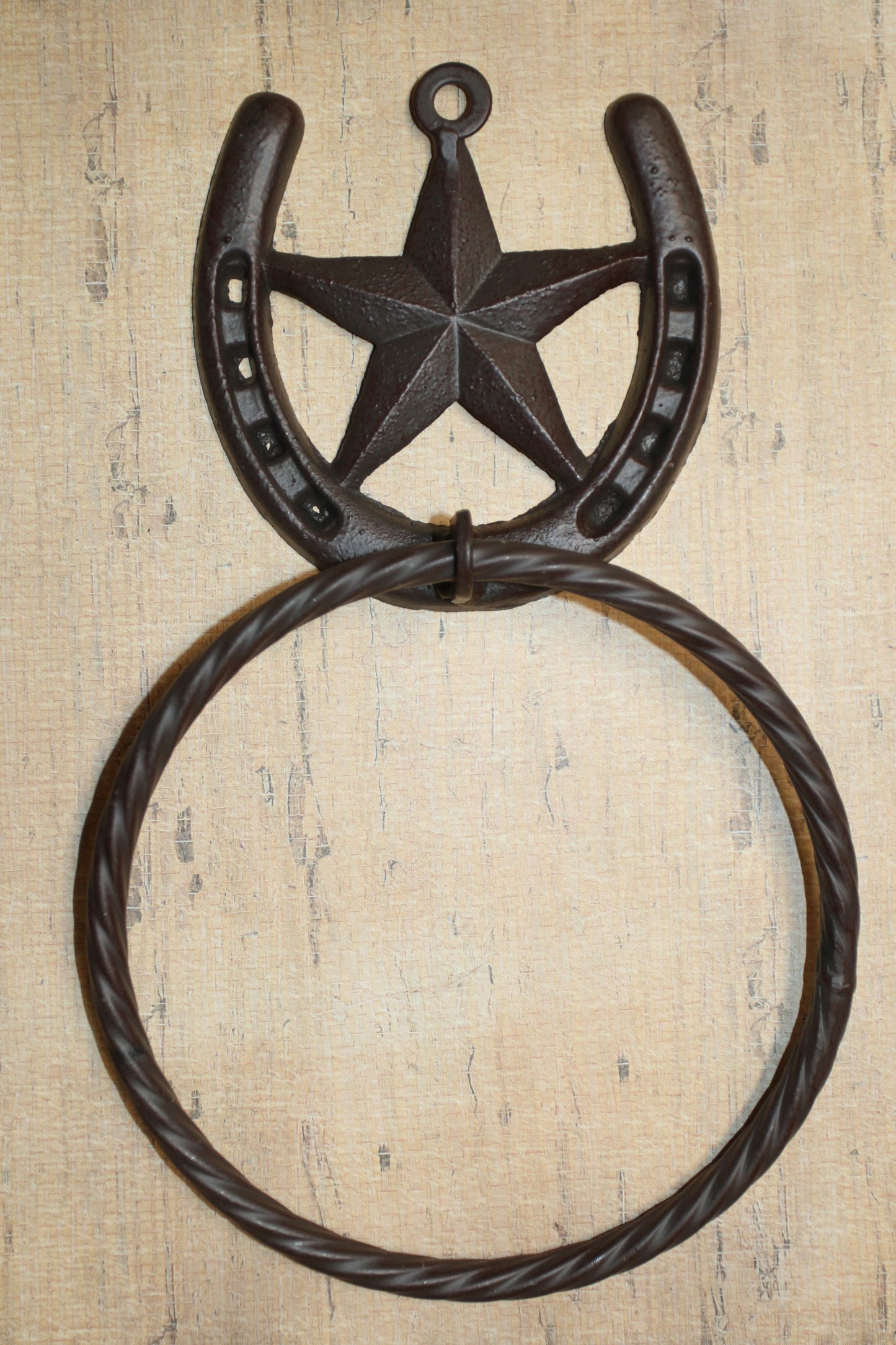 1-HORSESHOE-STAR Bath Towel Holder,Towel Ring,Equestrian Style,Gifts,Home Decor,W-52