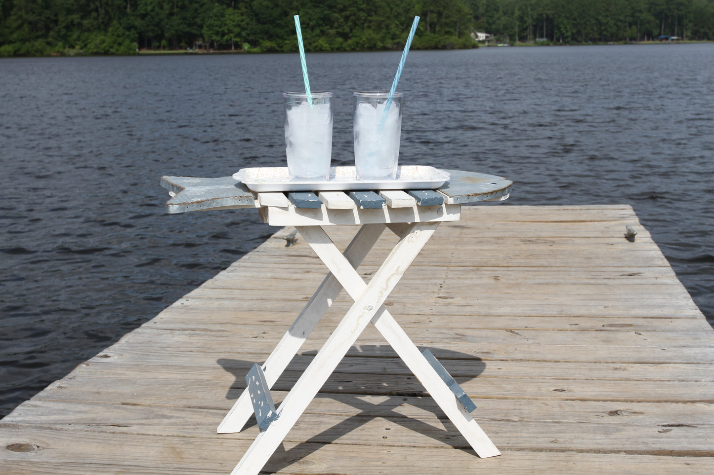 FISH TABLE, Folding Fish Shape Table, Wood Table, Side Table, Beach Decor