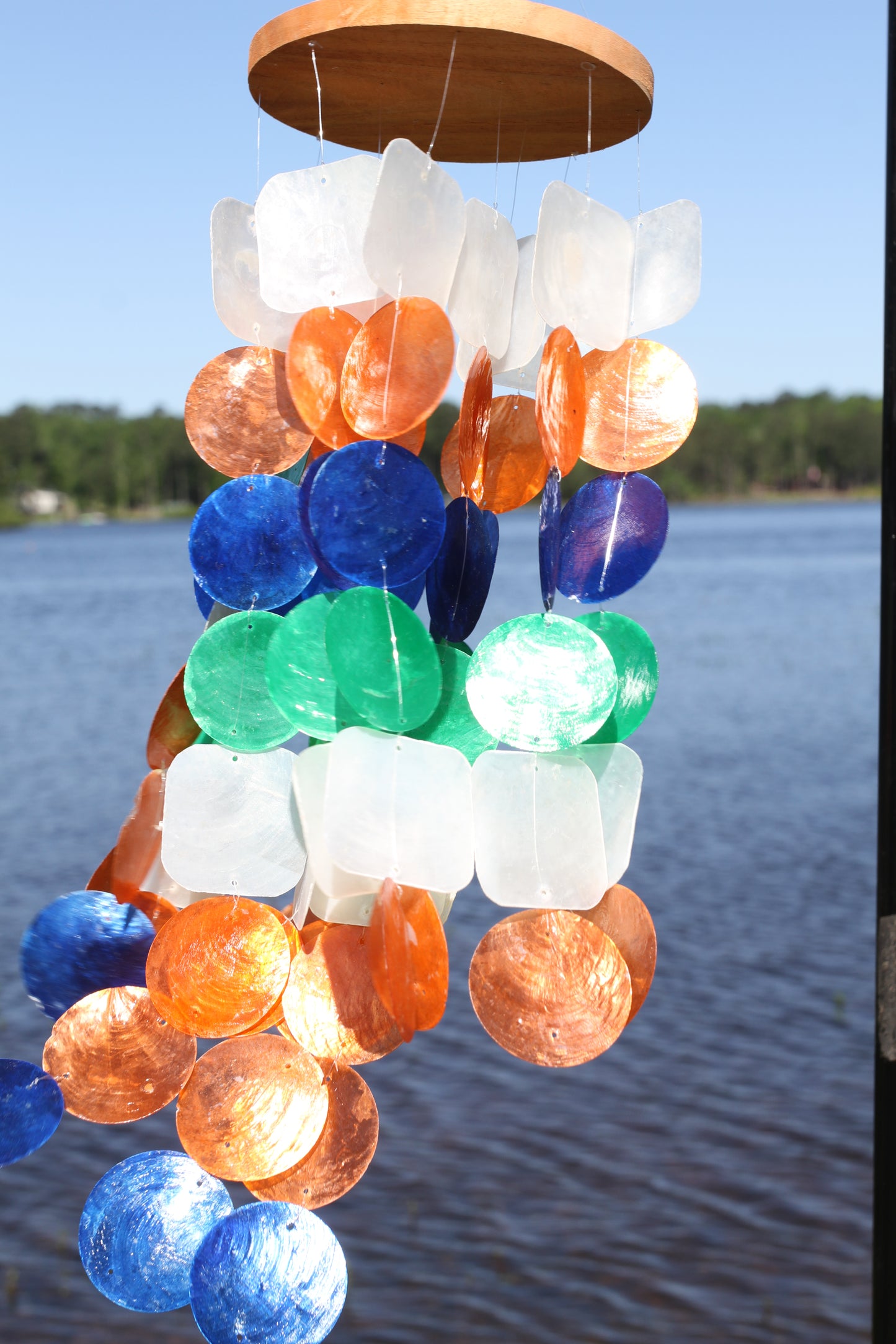 CAPIZ SEASHELL WIND CHIME, Garden Decor, Beach Home Decor, Indoor- Out Door Hanging, Mothers Day Gift