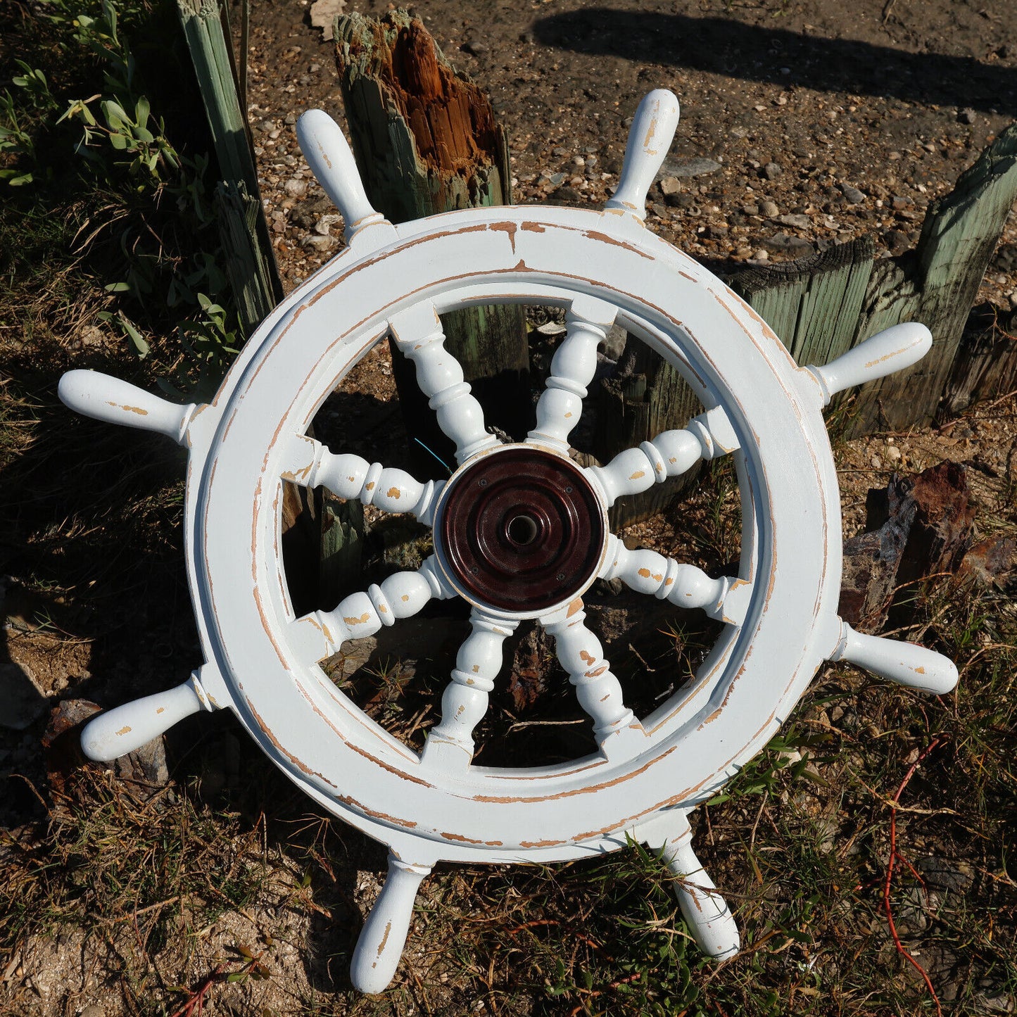 SHIPS WHEEL / Large Wooden Ships Helm / Sailors Home Decor / Fathers Day Gift / Sailing Club House Decor / Seafood Decor / Gh-01