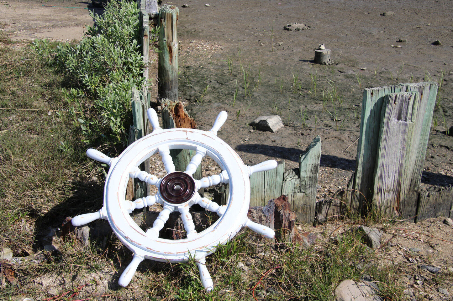 SHIPS WHEEL / Large Wooden Ships Helm / Sailors Home Decor / Fathers Day Gift / Sailing Club House Decor / Seafood Decor / Gh-01