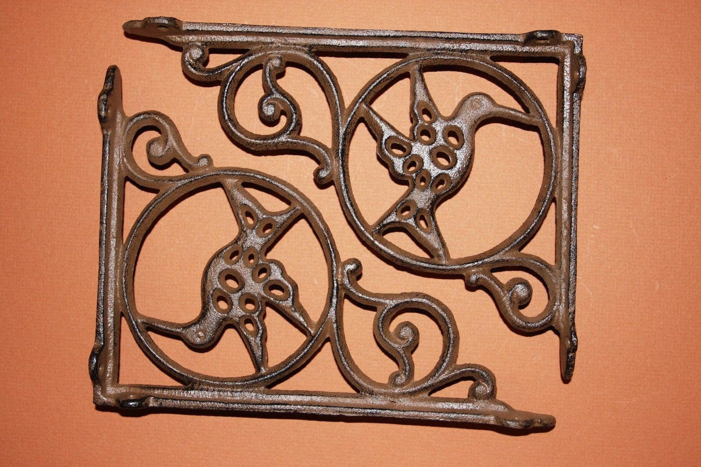 Hummingbird Garden Cast Iron Wall Shelf Brackets, Vintage-look Garden Patio Corbels, 9", Free Shipping,B-24