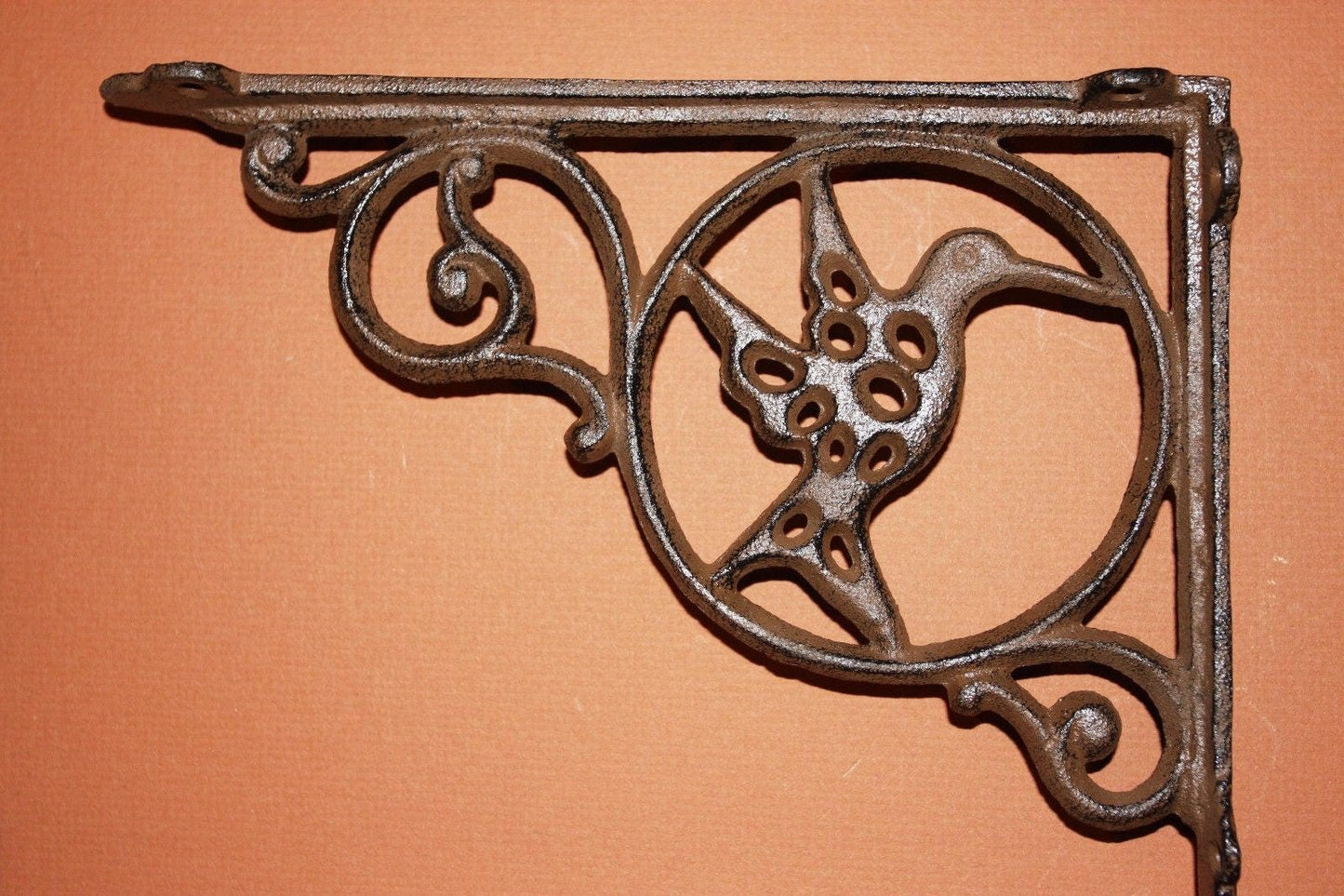 Hummingbird Garden Cast Iron Wall Shelf Brackets, Vintage-look Garden Patio Corbels, 9", Free Shipping,B-24