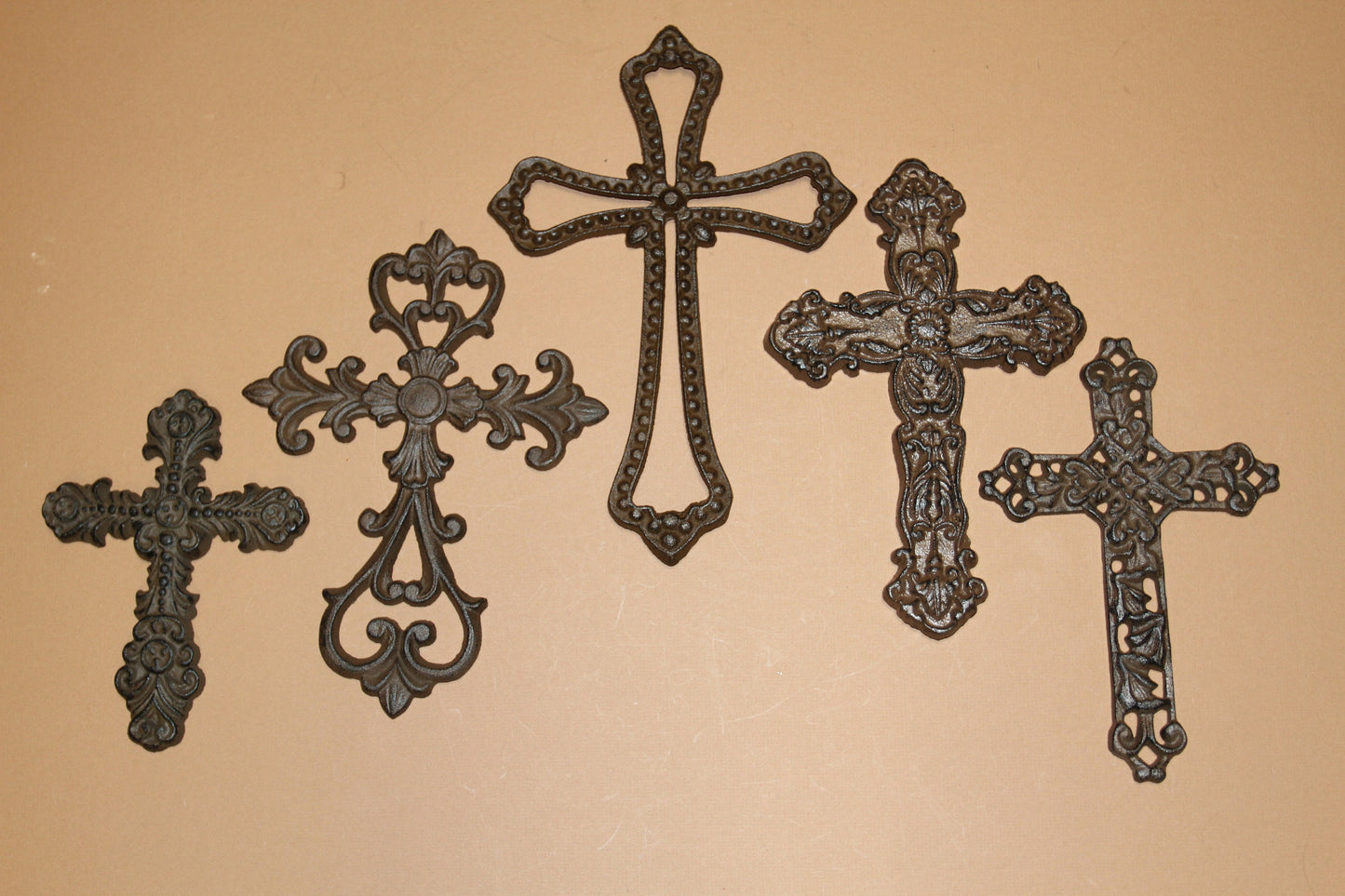 10pc San Augustine Collection, Cast Iron Cross Wall Decor