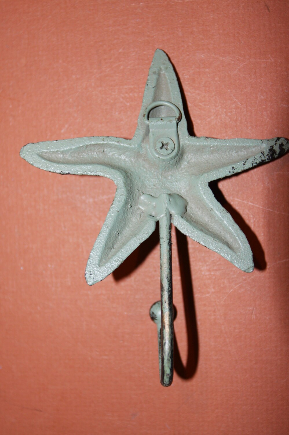 12) pcs, Bronze verdigris look starfish wall hook, 5" tall, cast iron starfish towel hook, beach house decor, beach decor, BL-52