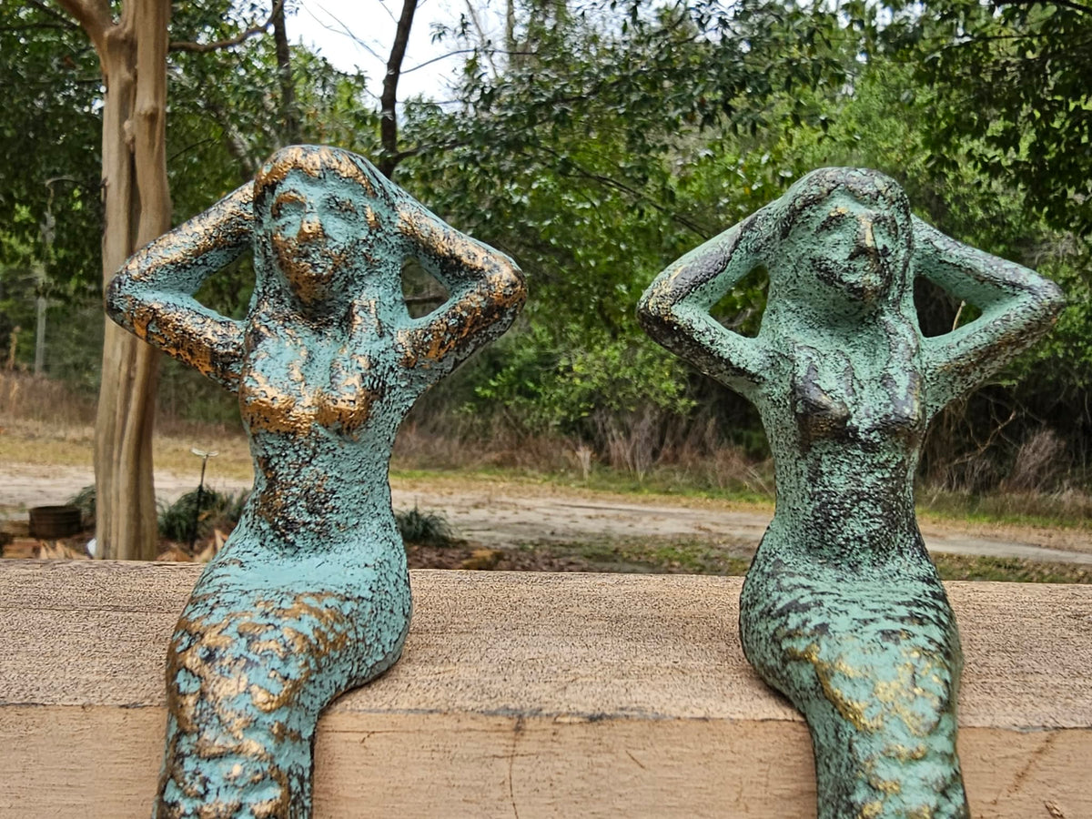2-Whinsical Shelf Sitting MERMAIDS,Coastal Accents,Beach Decor,Mythical,Folflore,Gifts, N-68