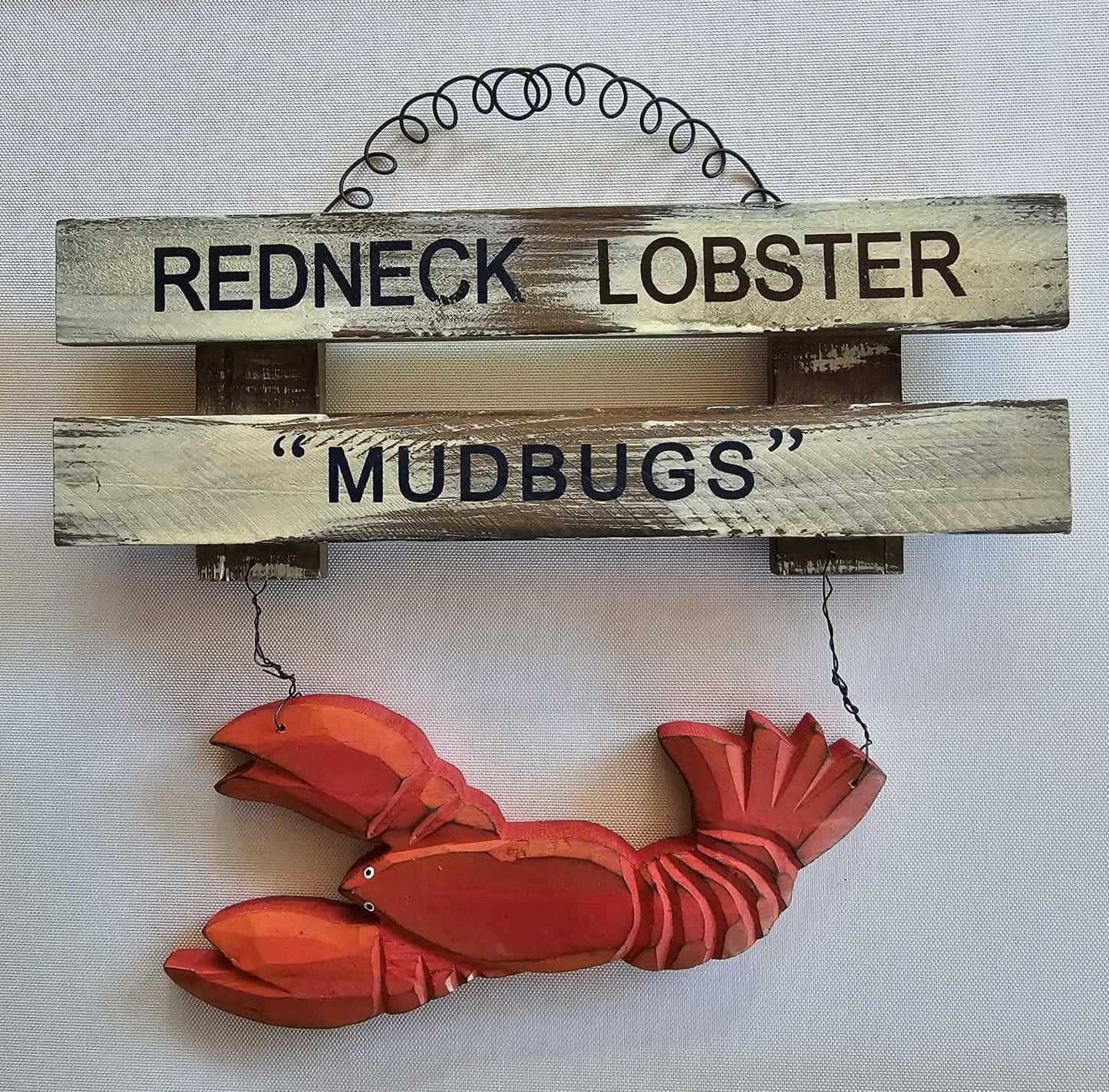 Cajun Kitchen Crawfish Wall Hanging Distressed Style Wood, SS-136