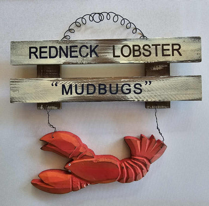 Cajun Kitchen Crawfish Wall Hanging Distressed Style Wood, SS-136