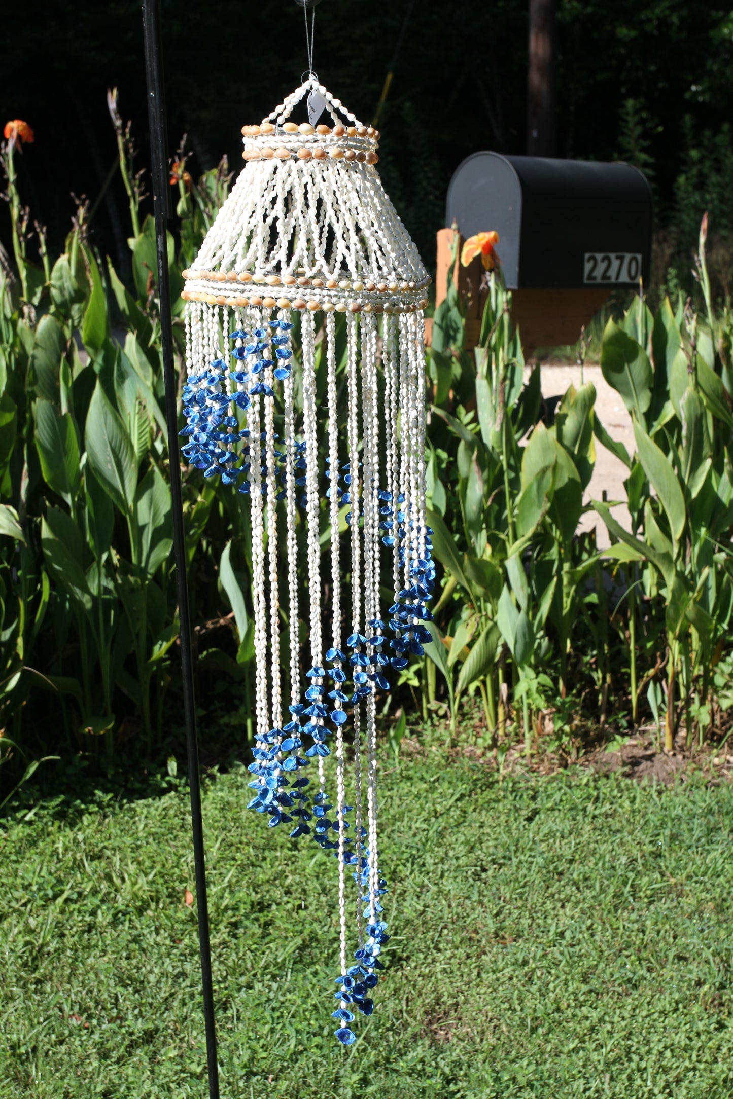 1-LARGE SPIRAL SEASHELL WINDCHIME,All Occasion Gifts,Coastal Home Accents,Balcony Decor,G-90