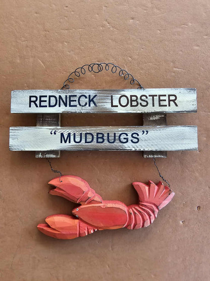 Cajun Kitchen Crawfish Wall Hanging Distressed Style Wood, SS-136