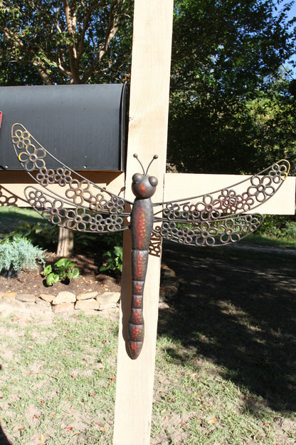 Giant Dragonfly Wall Hanging- Yard Art- Country- Farmhouse- Home And Garden Decor- Christmas- Housewarming Gift Idea- Dragonfly Decor