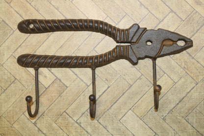 1 Triple Wall HooK,PLIERS,Hanging Storage, Work Shop Organization,Country Accents,Gifts,H-38