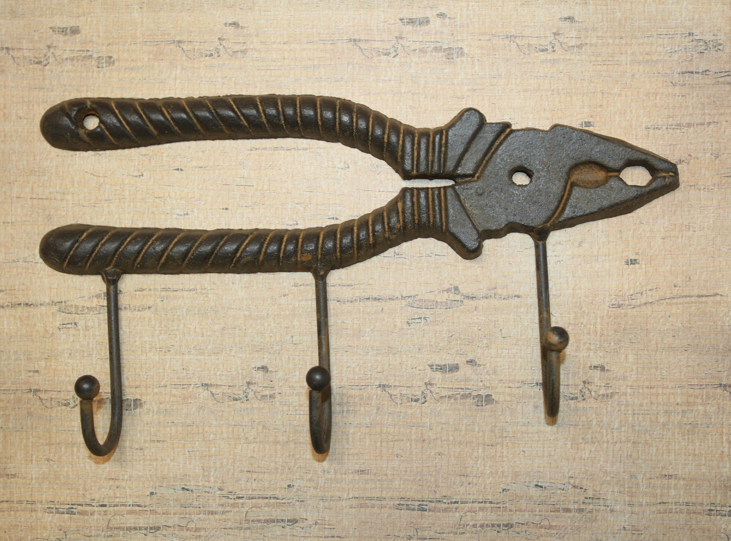 1 Triple Wall HooK,PLIERS,Hanging Storage, Work Shop Organization,Country Accents,Gifts,H-38