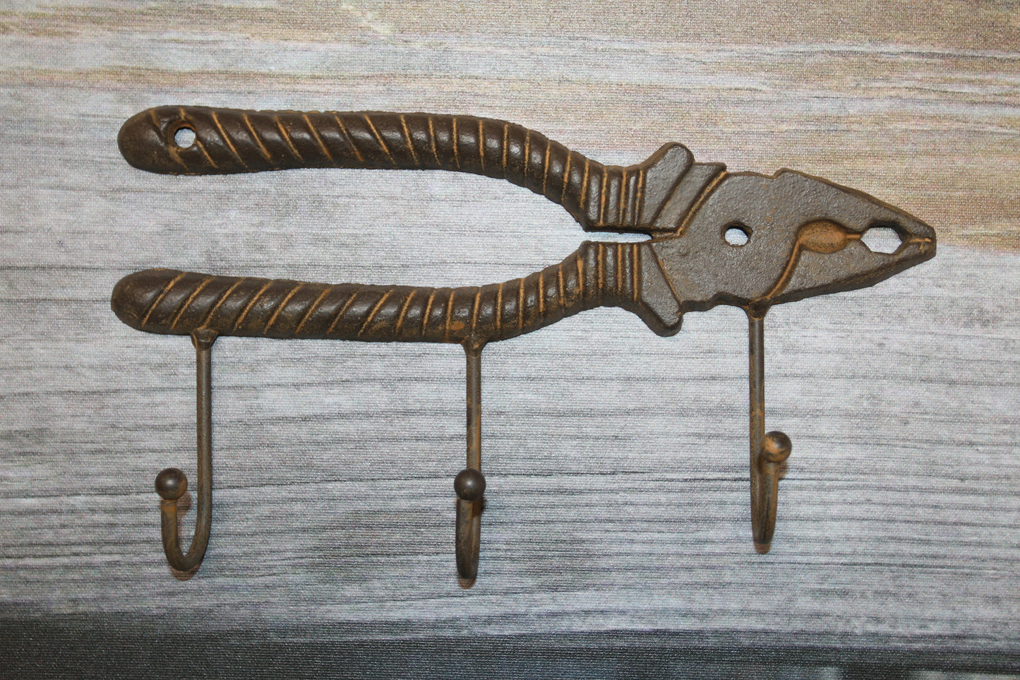 1 Triple Wall HooK,PLIERS,Hanging Storage, Work Shop Organization,Country Accents,Gifts,H-38