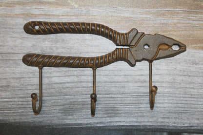 1 Triple Wall HooK,PLIERS,Hanging Storage, Work Shop Organization,Country Accents,Gifts,H-38