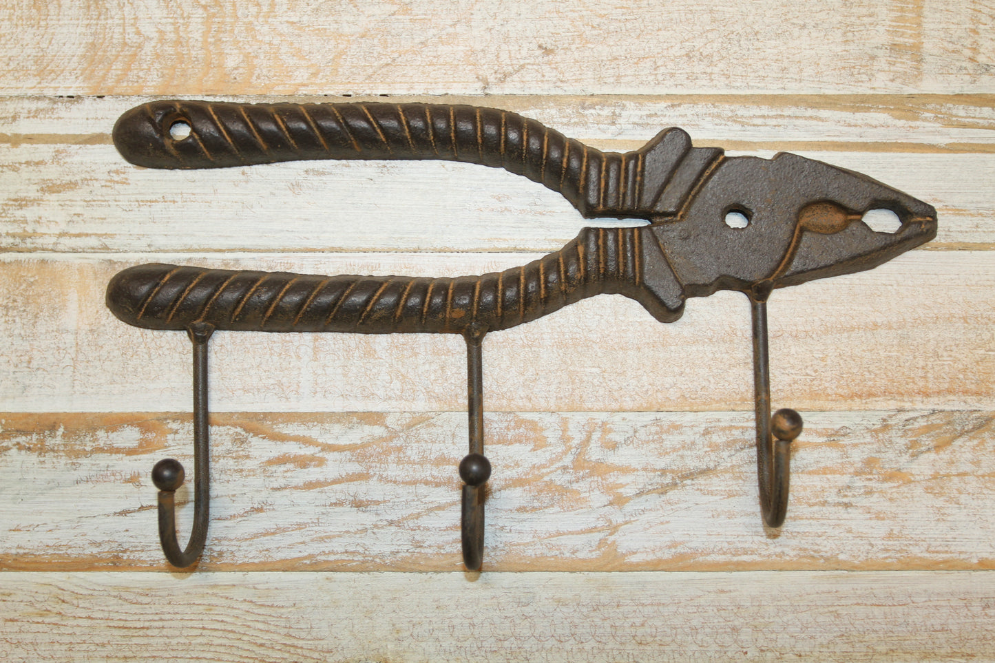 1 Triple Wall HooK,PLIERS,Hanging Storage, Work Shop Organization,Country Accents,Gifts,H-38