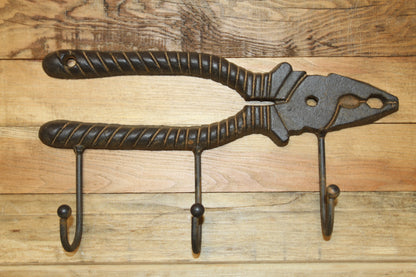 1 Triple Wall HooK,PLIERS,Hanging Storage, Work Shop Organization,Country Accents,Gifts,H-38
