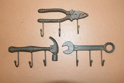 3 Triple Wall Hooks,Tools,Work Shop OrganizationWork Shop Decor,Country Accents,Fathers Day Gifts,H-35,3638
