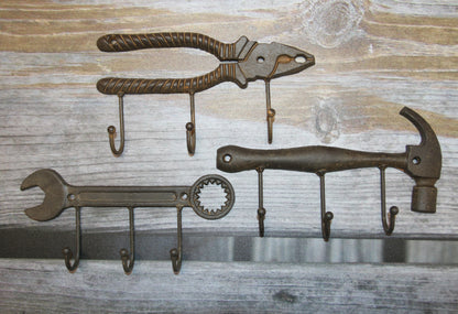 3 Triple Wall Hooks,Tools,Work Shop OrganizationWork Shop Decor,Country Accents,Fathers Day Gifts,H-35,3638