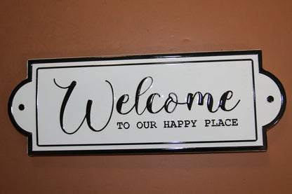 1-WELCOME SIGN,Classic Design,WELCOME TO OUR HAPPY PLACE,All Occasion Gift,Garden Decor,GS-102