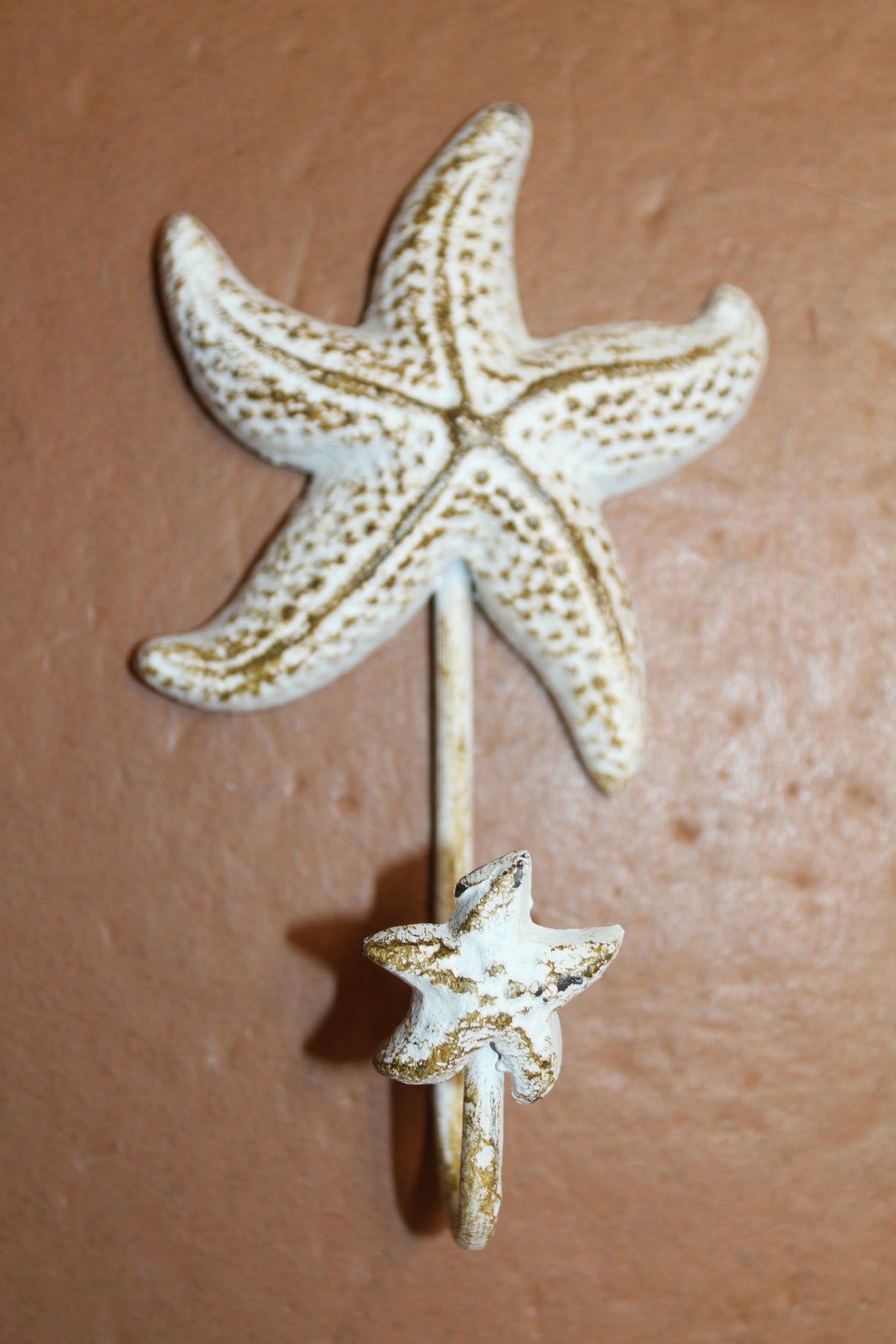 1-SEAFOAM STARFISH WALL HOOK,Large Generous Hook Opening,Beach Decor,Coastal Accents,Gifts,BL-53W