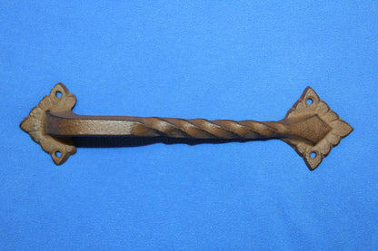 1-LARGE Gate Handle,Twisted Metal Design,Country Decor,Wood Door Pull,Gifts, HW-48
