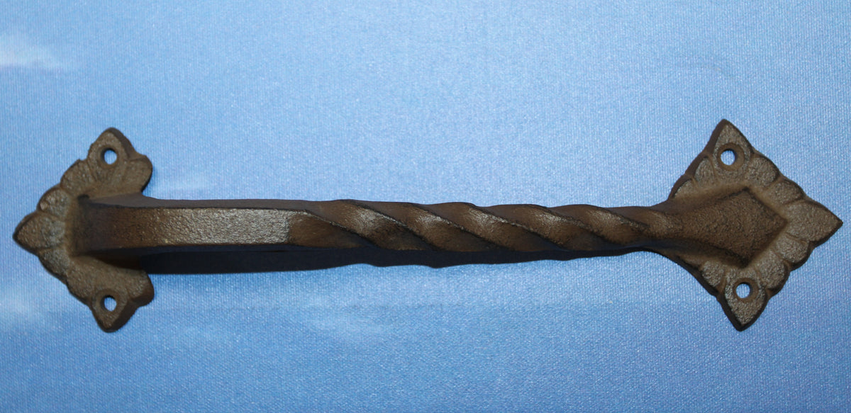 1-LARGE Gate Handle,Twisted Metal Design,Country Decor,Wood Door Pull,Gifts, HW-48