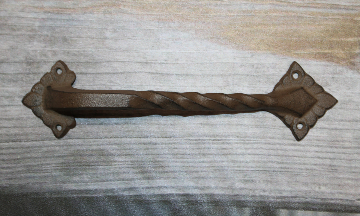 1-LARGE Gate Handle,Twisted Metal Design,Country Decor,Wood Door Pull,Gifts, HW-48
