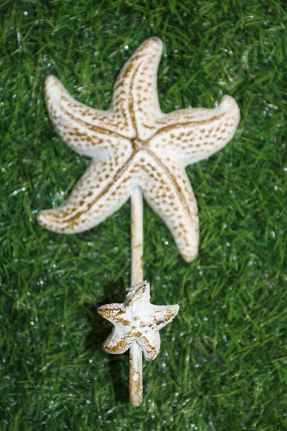 1-SEAFOAM STARFISH WALL HOOK,Large Generous Hook Opening,Beach Decor,Coastal Accents,Gifts,BL-53W