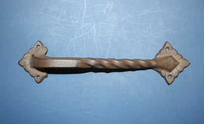 1-LARGE Gate Handle,Twisted Metal Design,Country Decor,Wood Door Pull,Gifts, HW-48